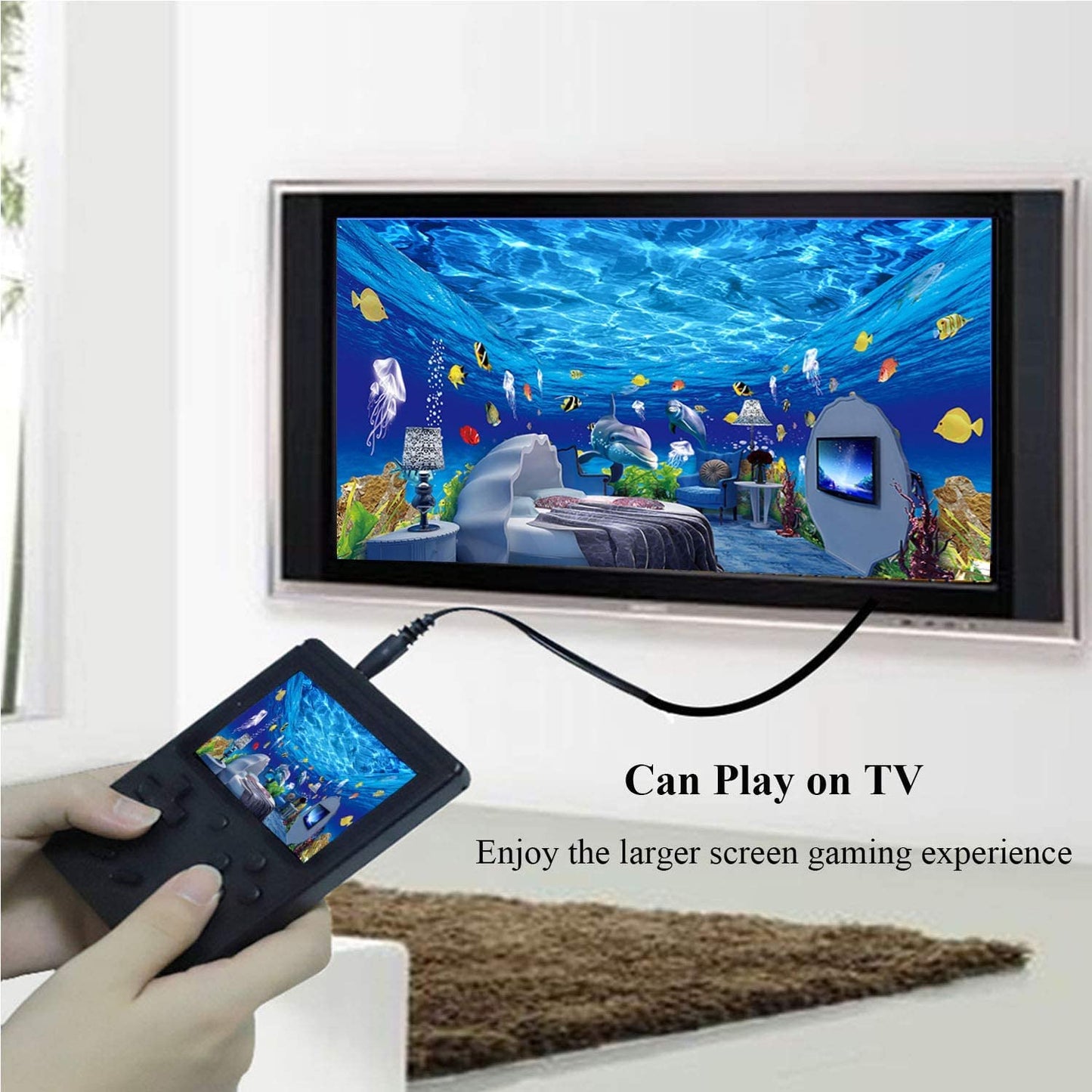 Retro Handheld Games Console for Kids/Adults, 168 Classic 8 Bit Games 3 Inch Screen Video Games with AV Cable Play on TV (Black)